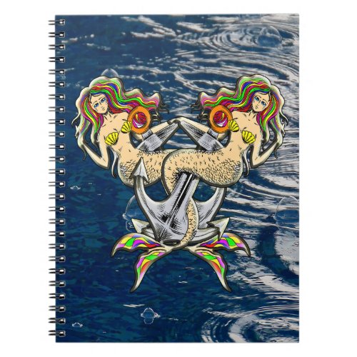 Sadly mermaids at anchor notebook