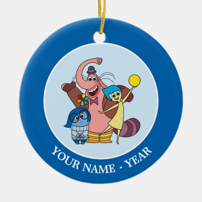 Sadness, Bing Bong and Joy Add Your Name Ceramic Ornament (Front)