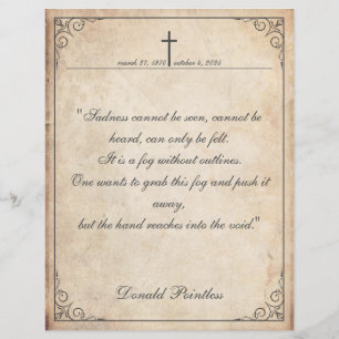 Sadness cannot be seen - Funeral Vintage Card