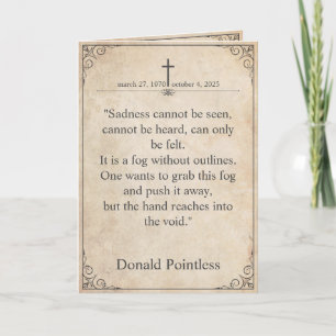 Sadness cannot be seen - Funeral Vintage Card