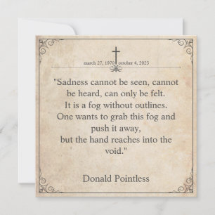 Sadness cannot be seen - Funeral Vintage Card