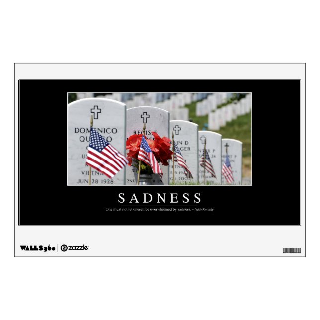 Sadness: Inspirational Quote Wall Decal (Front)