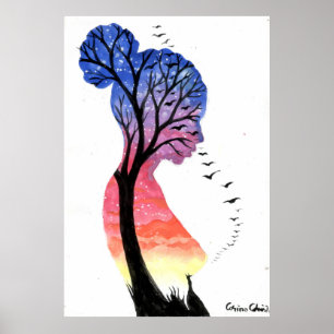 Sadness or feeling blue poster