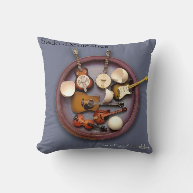 Sado-Domestics Two-Egg Scrambler Throw Pillow (Front)