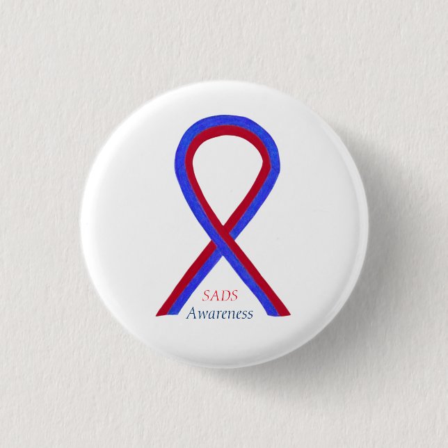SADS Awareness Ribbon Customized Pin Buttons (Front)