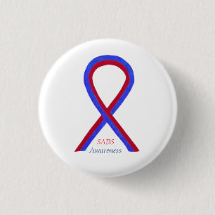 SADS Awareness Ribbon Customized Pin Buttons