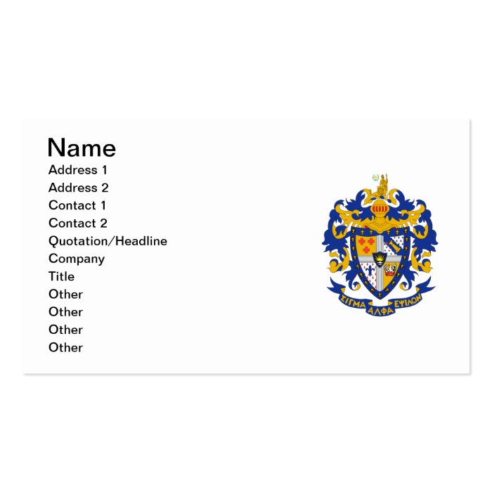 SAE Coat of Arms Color Business Card Templates