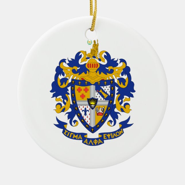SAE Coat of Arms Color Ceramic Ornament (Front)