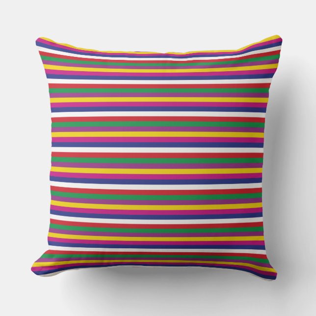 Saekdong Korean Stripes Lucky Seven Stripes Throw Pillow (Front)