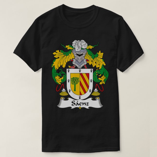 Saenz Coat of Arms  Family Crest  T-Shirt (Design Front)