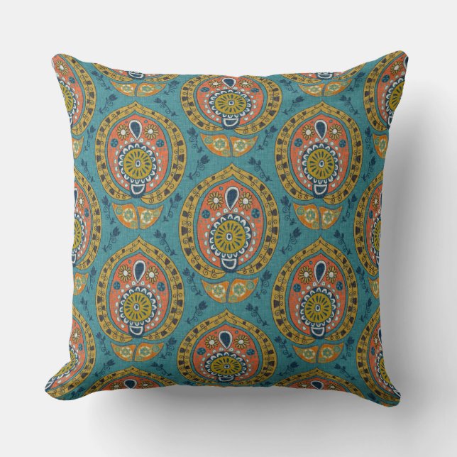 safa blue throw pillow (Front)