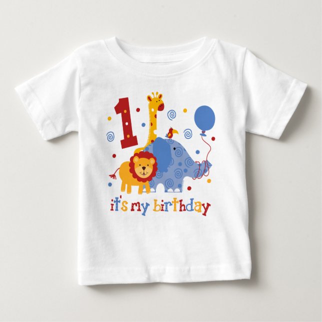 Safari 1st Birthday Baby T-Shirt (Front)