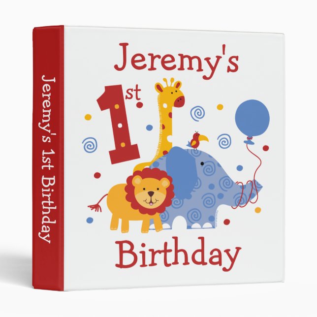 Safari 1st Birthday Keepsake Binder (Front/Spine)