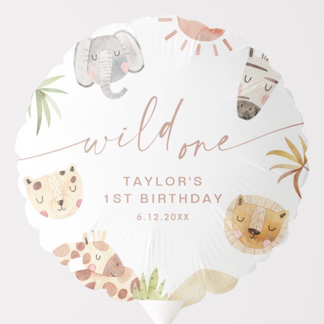 SAFARI 1st Birthday Party Balloon (Front)