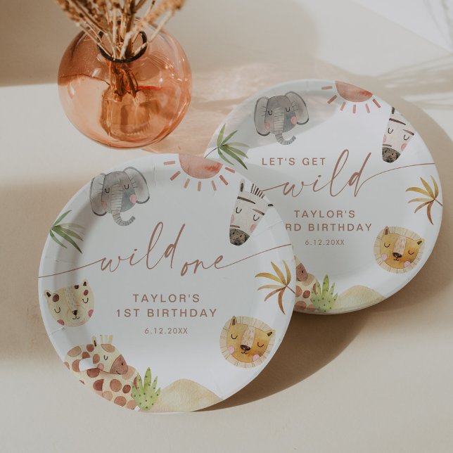 SAFARI 1st Birthday Party Paper Plates (Creator Uploaded)