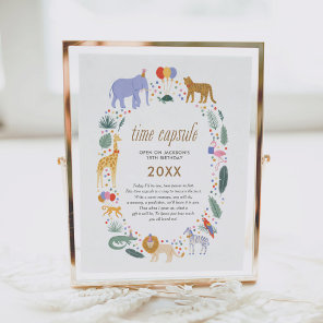 Safari 1st Birthday Party Time Capsule Sign