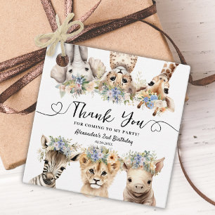 Safari 2nd Birthday Party Jungle Animals Boy Favor Tags