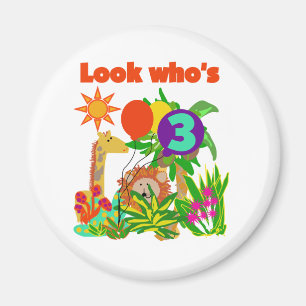 Safari 3rd Birthday Tshirts and Gifts Magnet