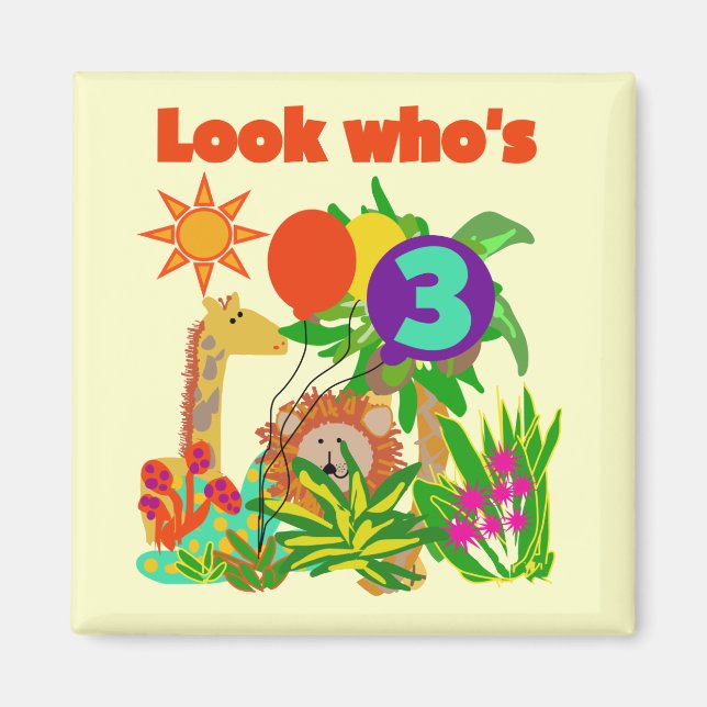 Safari 3rd Birthday  Tshirts and Gifts Magnet (Front)