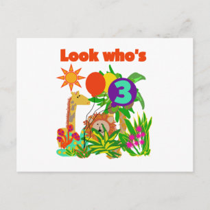 Safari 3rd Birthday Tshirts and Gifts Postcard