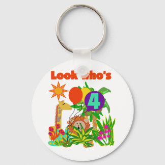 Safari 4th Birthday Tshirts and Gifts Keychain