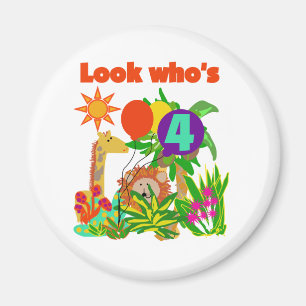 Safari 4th Birthday Tshirts and Gifts Magnet