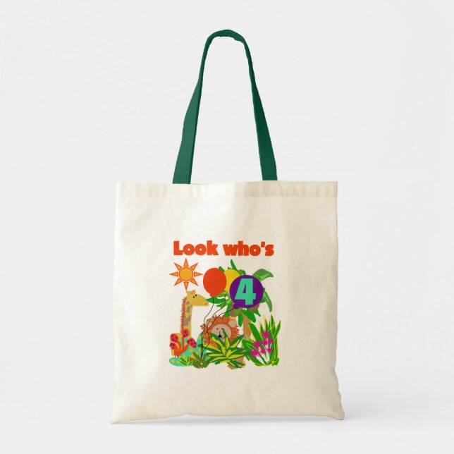 Safari 4th Birthday Tshirts and Gifts Tote Bag (Front)