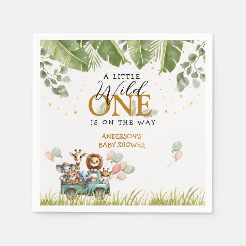 Safari A Little Wild One Baby Shower Napkins