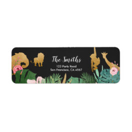 Safari Address Labels Wild one Animals Jungle Zoo