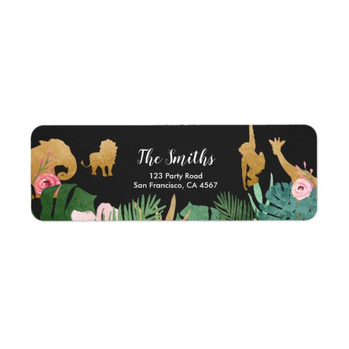 Safari Address Labels Wild one Animals Jungle Zoo