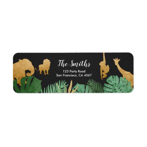 Safari Address Labels Wild one Animals Jungle Zoo