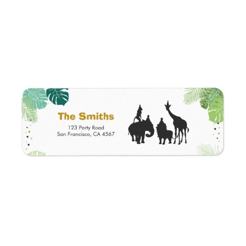 Safari Address Labels Wild one Animals Jungle Zoo