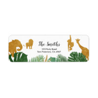 Safari Address Labels Wild one Animals Jungle Zoo