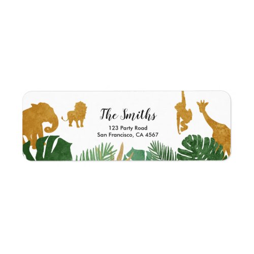 Safari Address Labels Wild one Animals Jungle Zoo