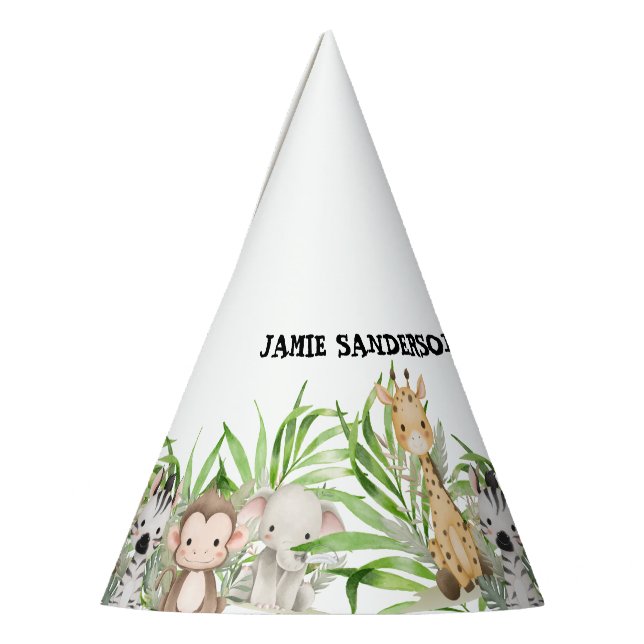 Safari Adventure 1st Birthday Party Hat (Left)