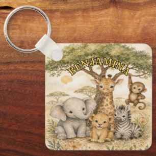 Safari Adventure Animal Friends Nature Inspired Keychain
