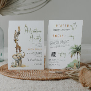 Safari Adventure Awaits | All in One Baby Shower Invitation
