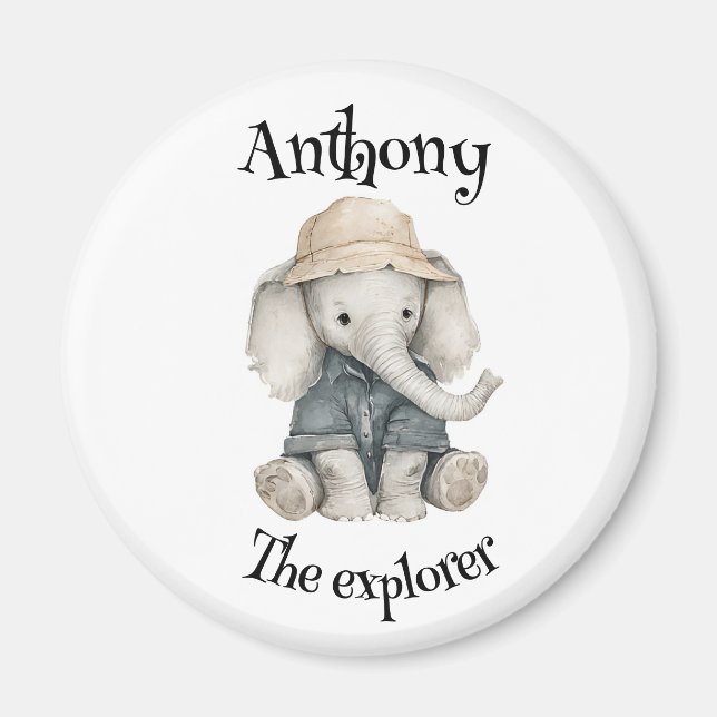 Safari Adventure Babies | Cute Watercolour Animals Magnet (Front)