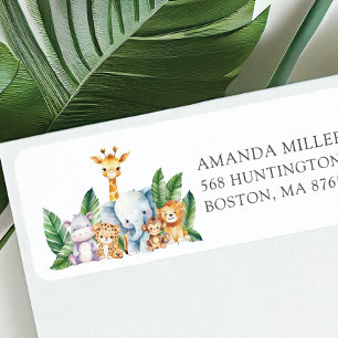 Safari Adventure Baby Shower Address Label