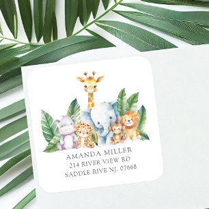 Safari Adventure Baby Shower Address Label