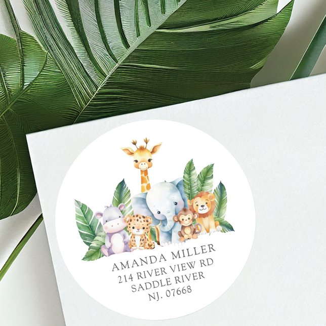 Safari Adventure Baby Shower Address Label (Creator Uploaded)