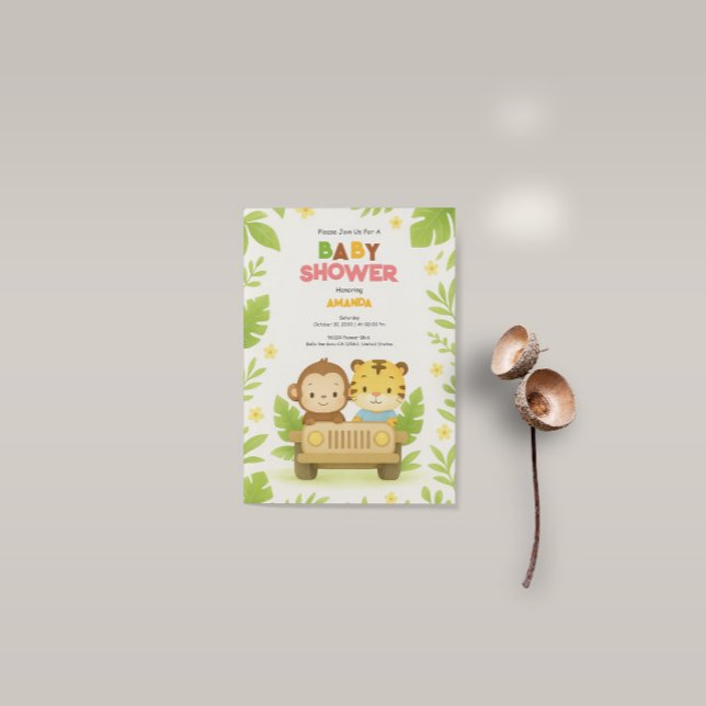 Safari Adventure Baby Shower Invitation (Creator Uploaded)