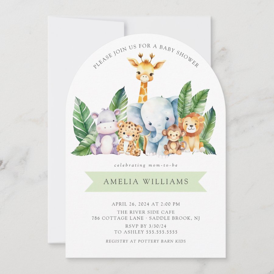 Safari Adventure Baby Shower Invitation