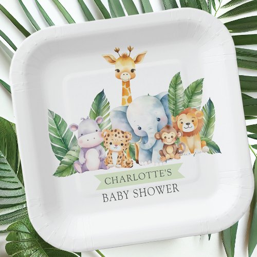 Safari Adventure Baby Shower Paper Plates