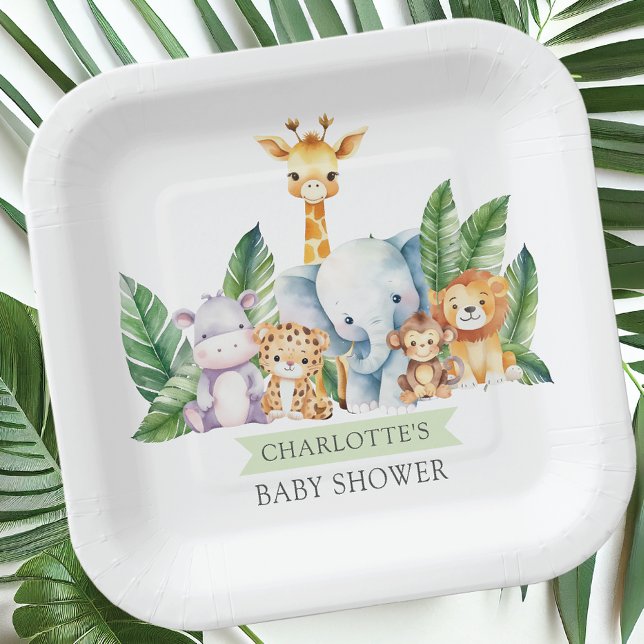 Safari Adventure Baby Shower Paper Plates (Creator Uploaded)