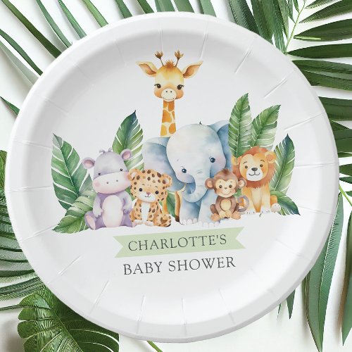 Safari Adventure Baby Shower Paper Plates