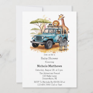 Safari Adventure Boy Baby Shower Invitation