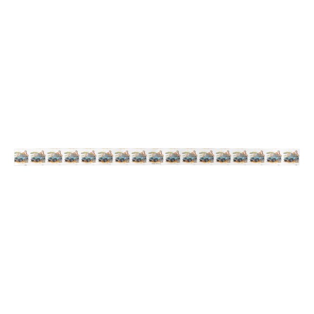 Safari Adventure Boy Baby Shower Satin Ribbon (Front)