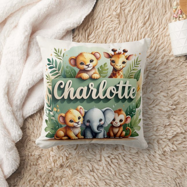 Safari Adventure Charlotte Throw Pillow (Blanket)