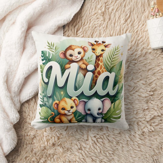 Safari Adventure Mia Throw Pillow (Blanket)